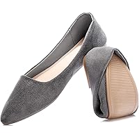 HEAWISH Women’s Black Flats Shoes Comfortable Suede Pointed Toe Slip On Casual Ballet Flats Dress Shoes Nude Flats