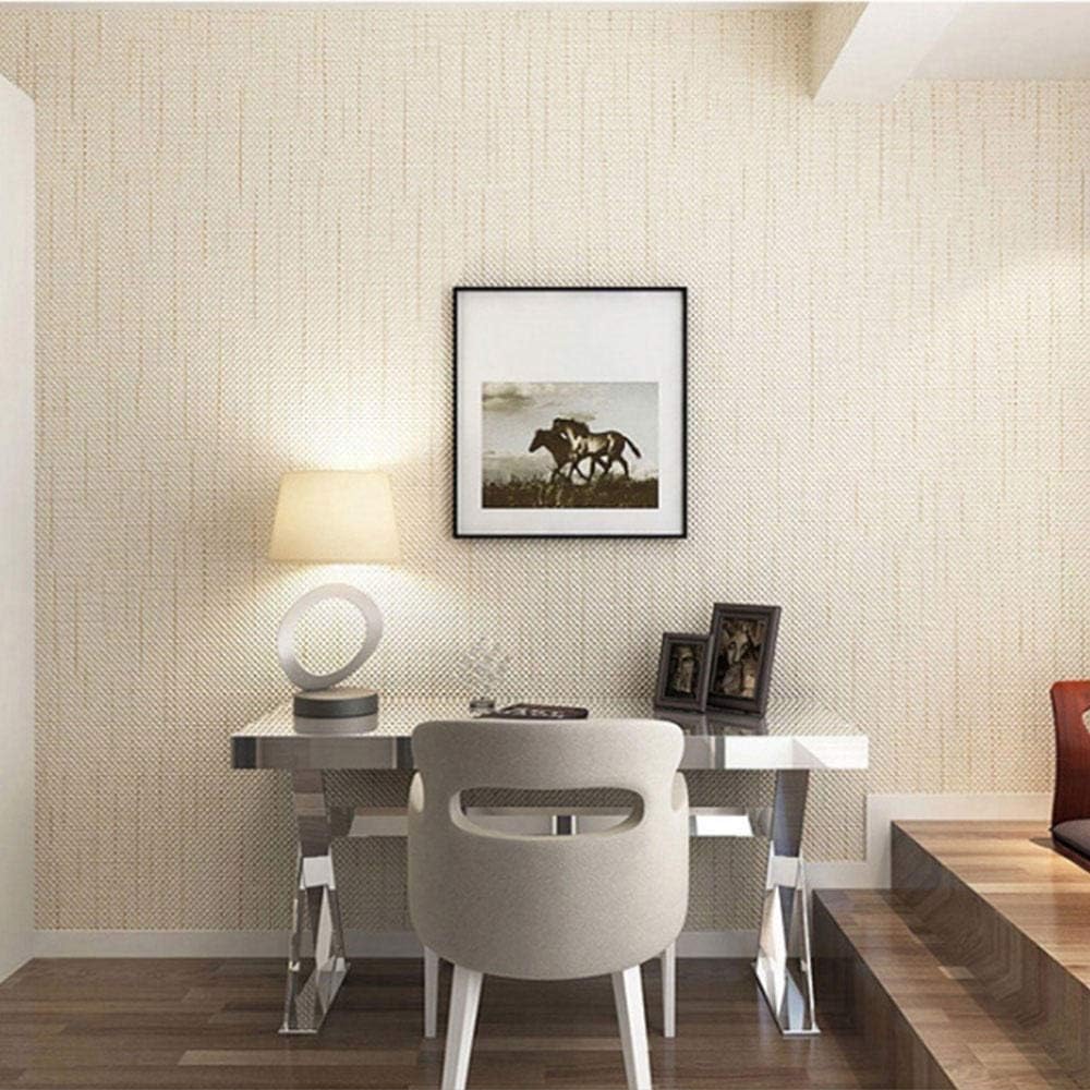 不織布壁紙3d無地寝室キッチンリビングルームテレビの背景の壁ホテルホテルベッドサイド寮オフィスktv接着剤なし0 53 9 5mベージュ 壁紙 Amazon