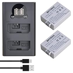 Batmax 2Packs LP-E5 Battery + LCD Dual USB Charger
