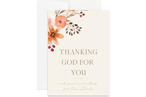Simply Uncaged Christian Gifts Ministry Appreciation 5x7Inch Card for Pastor, Minister, Church Staff, Volunteers, Ministry Appreciation Gift Card for Ministers (Single Card)