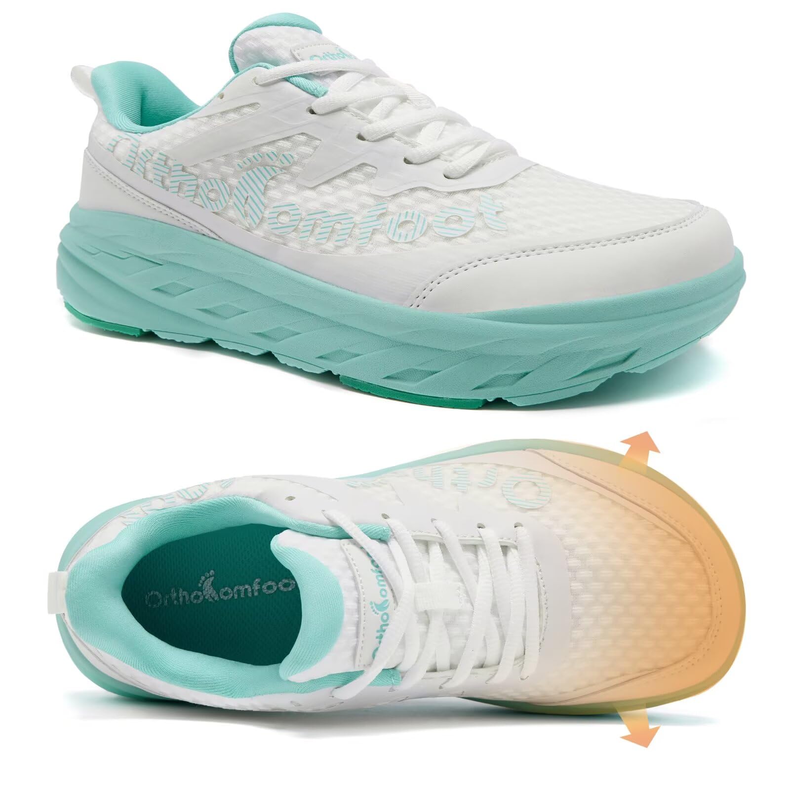 Photo 1 of
Women's Orthopedic Diabetic Wide Walking Shoes: Comfort Plantar Fasciitis Heel Spur Arch Support Achilles Tendonitis Pain Relief Sneakers, Fit Arthritis Swollen Road Running Shoes Blue/White Size 8