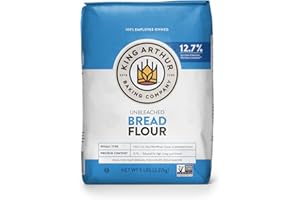 King Arthur Unbleached Bread Flour: Premium High-Protein 12.7% for Perfect Breads, Rolls & Pizza Dough - Non-GMO, Kosher Certified, No Preservatives - Ideal for Bread Machines & Artisan Baking - 5 lbs