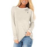Beopjesk Long Sleeve Fall T-Shirt for Women Family Halloween Thanksgiving Tops Casual Thankful Pumpkin Turkey Graphic Tees