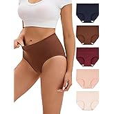 INNERSY Women's Underwear Cotton Soft Underwear High Waisted Breathable Briefs 5 Pack