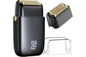 BAZIVVE Electric Foil Shavers for Men: Close Shave Electric Razors with 3 Floating Blades, IPX7 Waterproof Wet Dry Face Razor with Big LED Display, Cordless Beard Trimmer with 3 Gears Adjustable (Black)