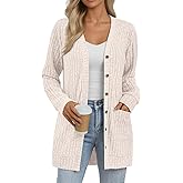 AUTOMET Women Long Cardigan Sweater Fall Lightweight Outfit Chunky 2026 Button Up Clothes with Pocket Coat Trendy Fashion