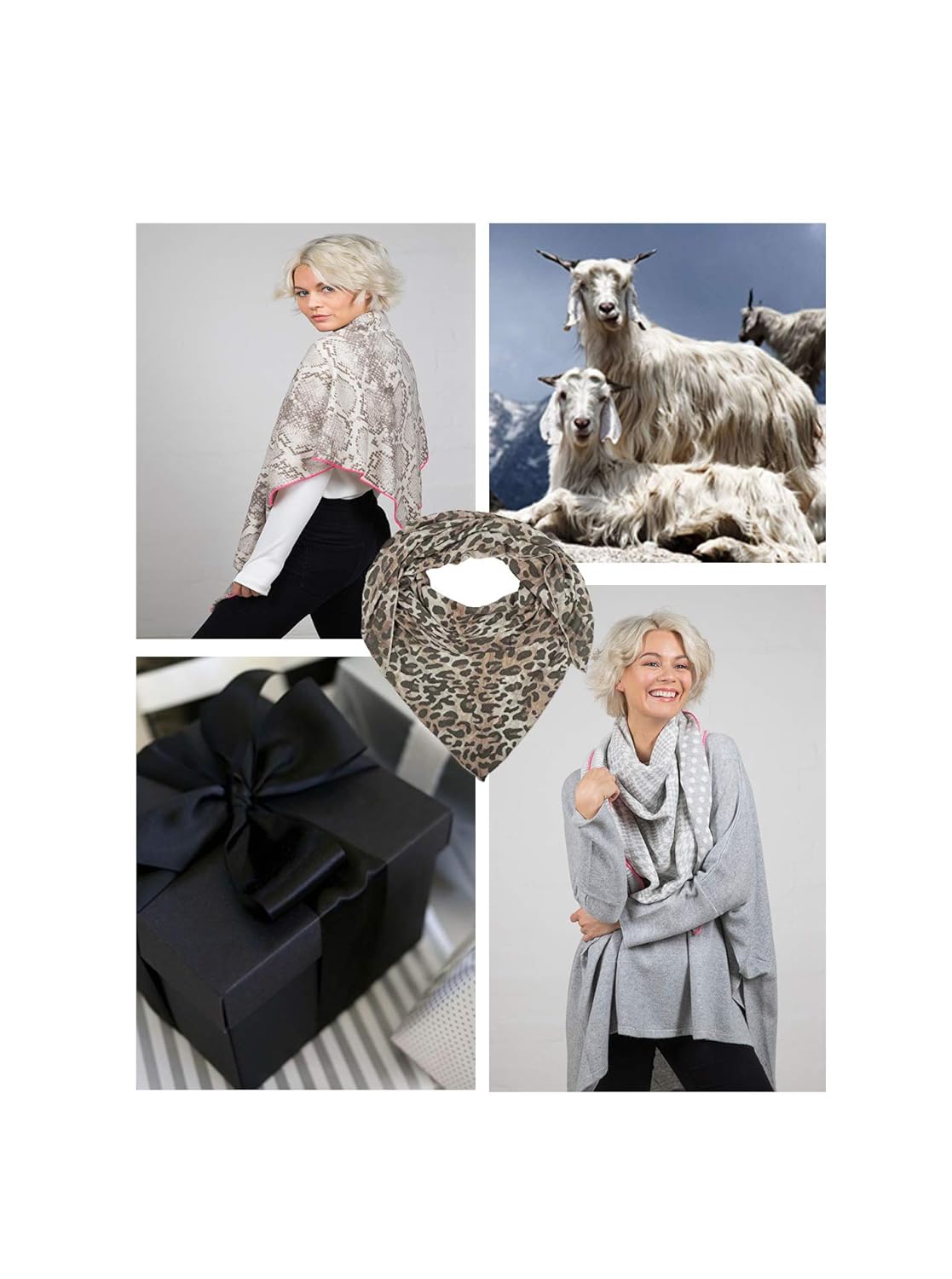 Zwillingsherz Dreieckstuch mit Kaschmir XXL Hals-Tuch und Damenschal 150cm x 120cm Hochwertiger Schal im Leo Design f/&uuml;r Damen Jungen und M/&auml;dchen Strick-Waren f/&uuml;r Sommer und Winter