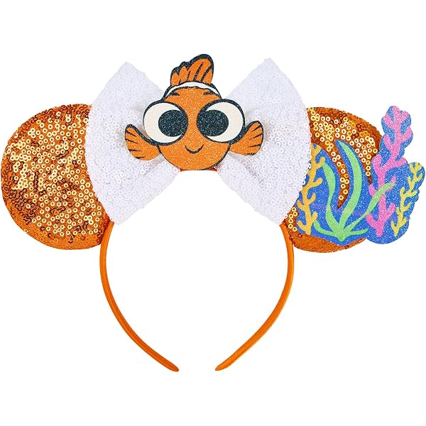 CLGIFT Disney Minnie Maus Ohren Kopfband – Handgefertigt, Mit Pailletten, In Verschiedenen Farben Wie Rot-gold & Regenbogen-Glitzer