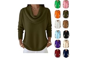 GOKKILRW Cowl Neck Sweater for Women Trendy Winter Clothes Long Sleeve Stretch Cozy Knit Pullovers Warm Casual Dressy Jumper