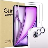 ProCase 2 Pack Screen Protector for iPad Air 13 Inch M4 2026 /M2 2024 + 2 Pack Camera Lens Protector Matching Tablet Colors, HD Tempered Glass Film Guard Saver for iPad Air 13" -Purple