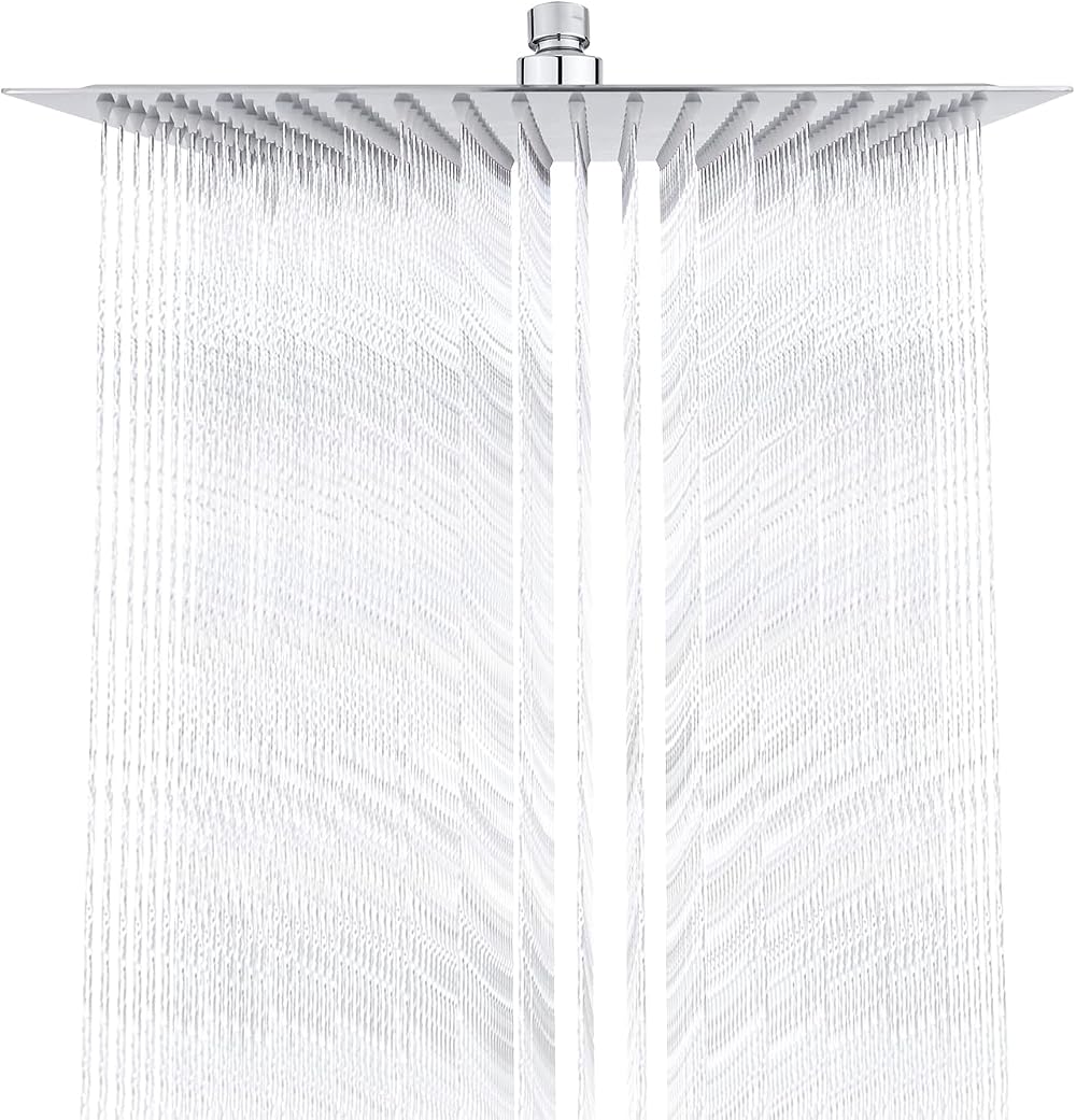 Ibergrif M20294 12 Inch Square Rain Shower Head 304 Stainless Chrome
