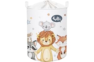 Clastyle Cute Animals Baby Laundry Hamper Kid Storage Basket Boy Girl Gift Toy Box Collapsible Clothes Organizer Nursery Bin for Bedroom, Star, 36 * 45 cm