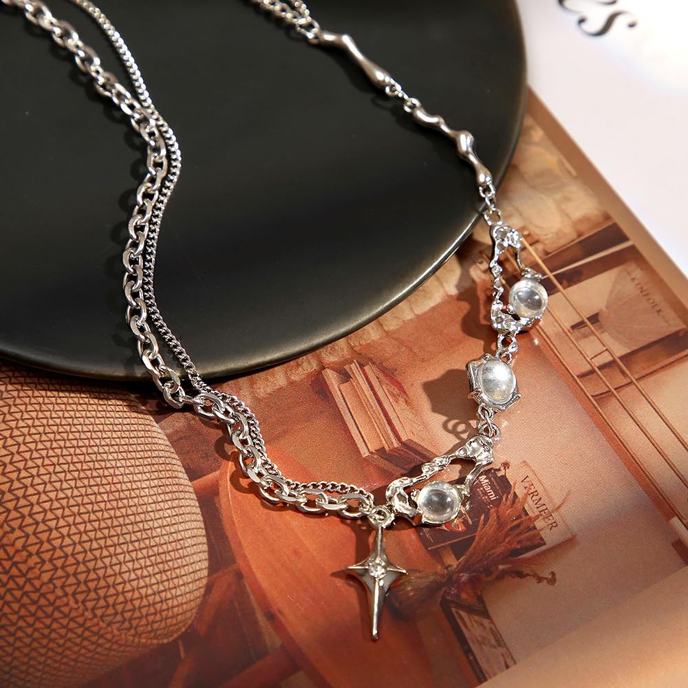 37pcs Silver Jewelry Set With 3 PCS Necklace, 14 PCS Bracelet, 7 PCS Ear Cuffs Earring, 6pcs Hoop Earrings,7pcs silver rings set For Women For Birthday Gifts