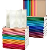 ALKALO 60 Pack Mini Pocket Lined Notebook Bulk, 3.5x5.5 Kraft Cover with Rainbow Spines, Journals Bulk, 30 Sheets/60 Pages, Small Notebooks for Traveler, Students, School Supplies(Lined-60 pack)