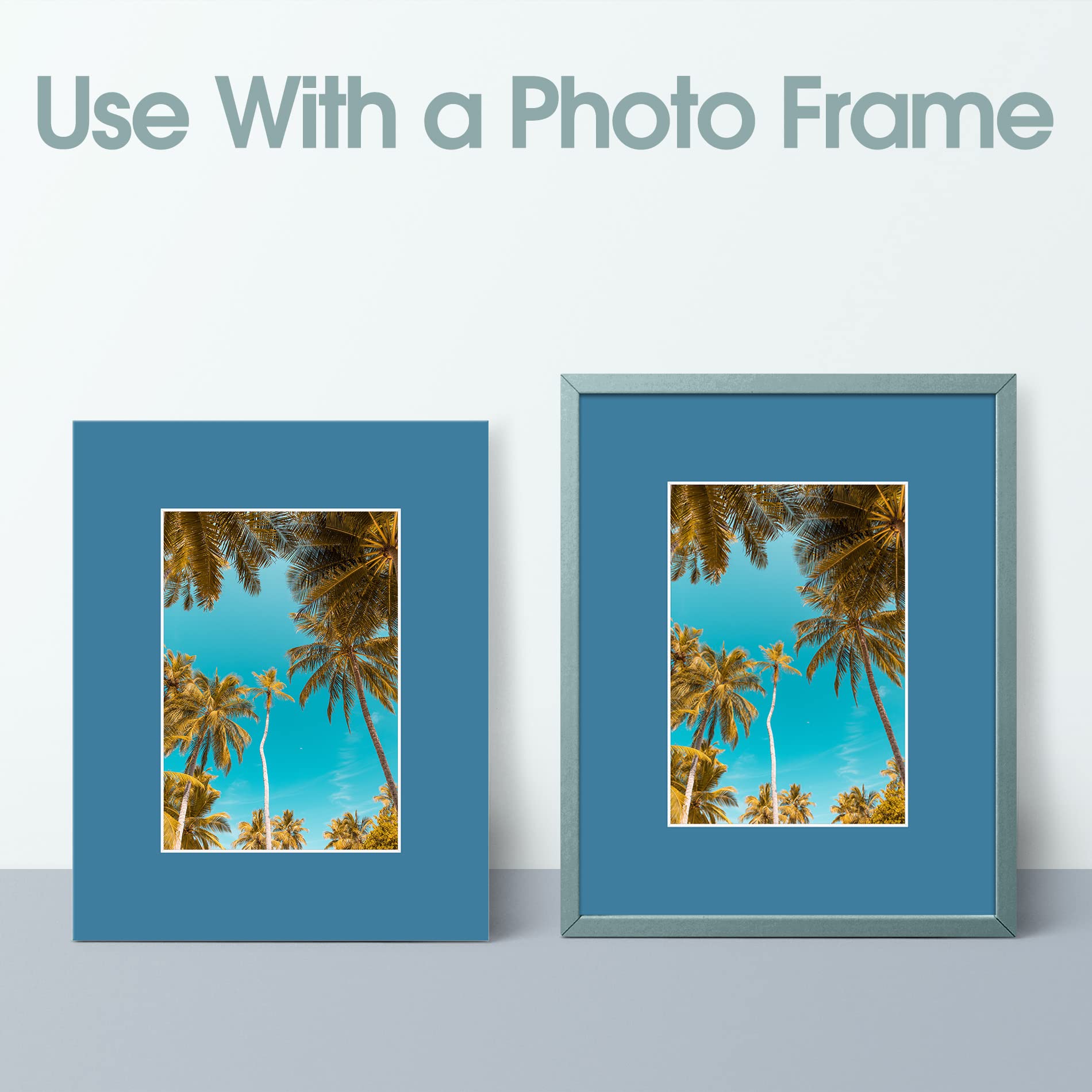 Golden State Art, Pack of 10 Mixed Colors Pre-Cut 8x10 Picture Mat for 5x7 Photo with White Core Bevel Cut Mattes Sets. Includes 10 High Premier Acid Free Mats & 10 Backing Board & 10 Clear Bags