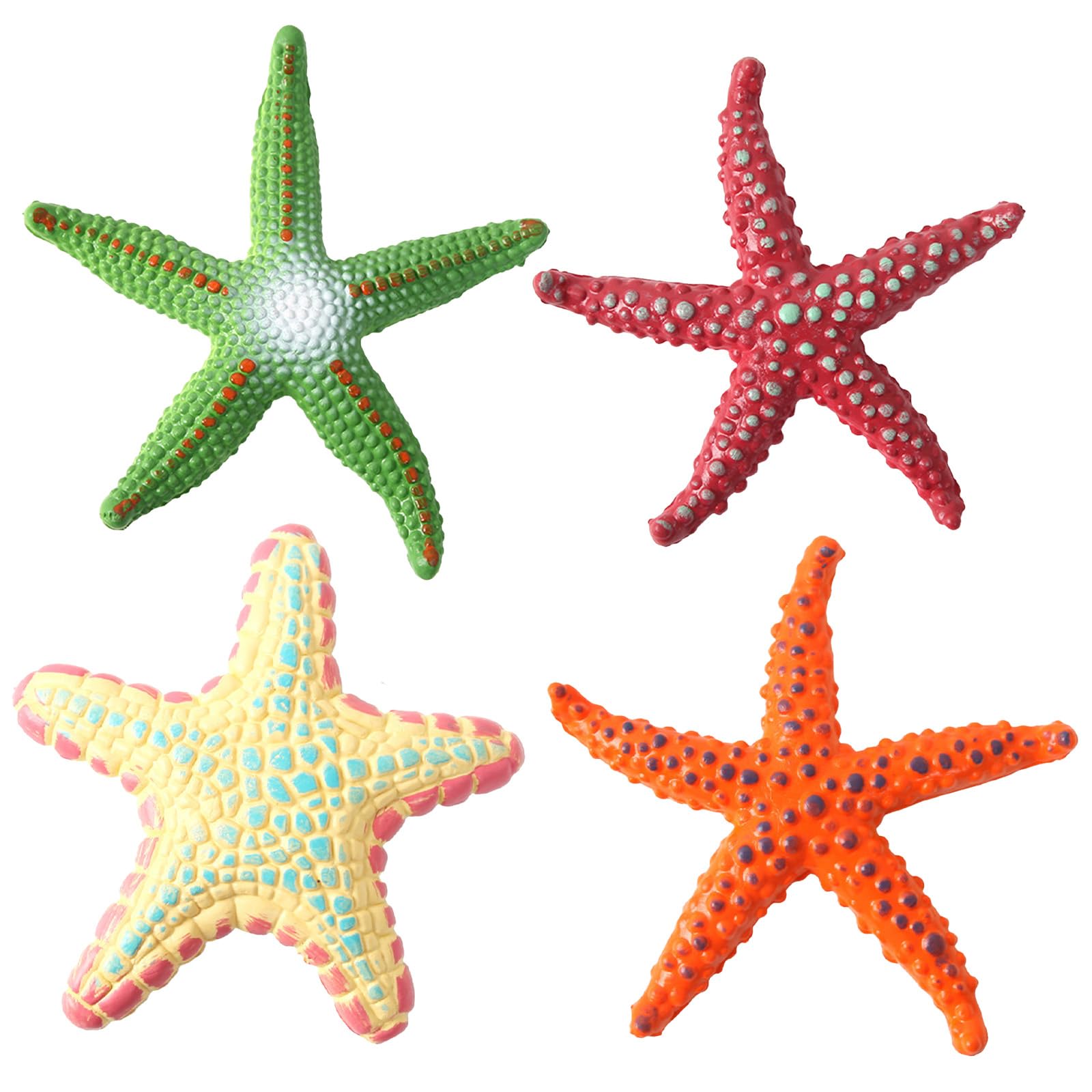 Satiskid 4 PCS Starfish Diving Pool Toys, Colorful Simulated Starfish, Underwater Training Toy, Early Learning Diving Game for Kids, Simulated Starfish Model, Summer Beach & Pool Party Diving Toys