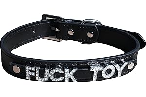 Plug Emporium Black Vegan PU Leather Bondage Type BDSM Choker Collar Rhinestone Assorted Styles