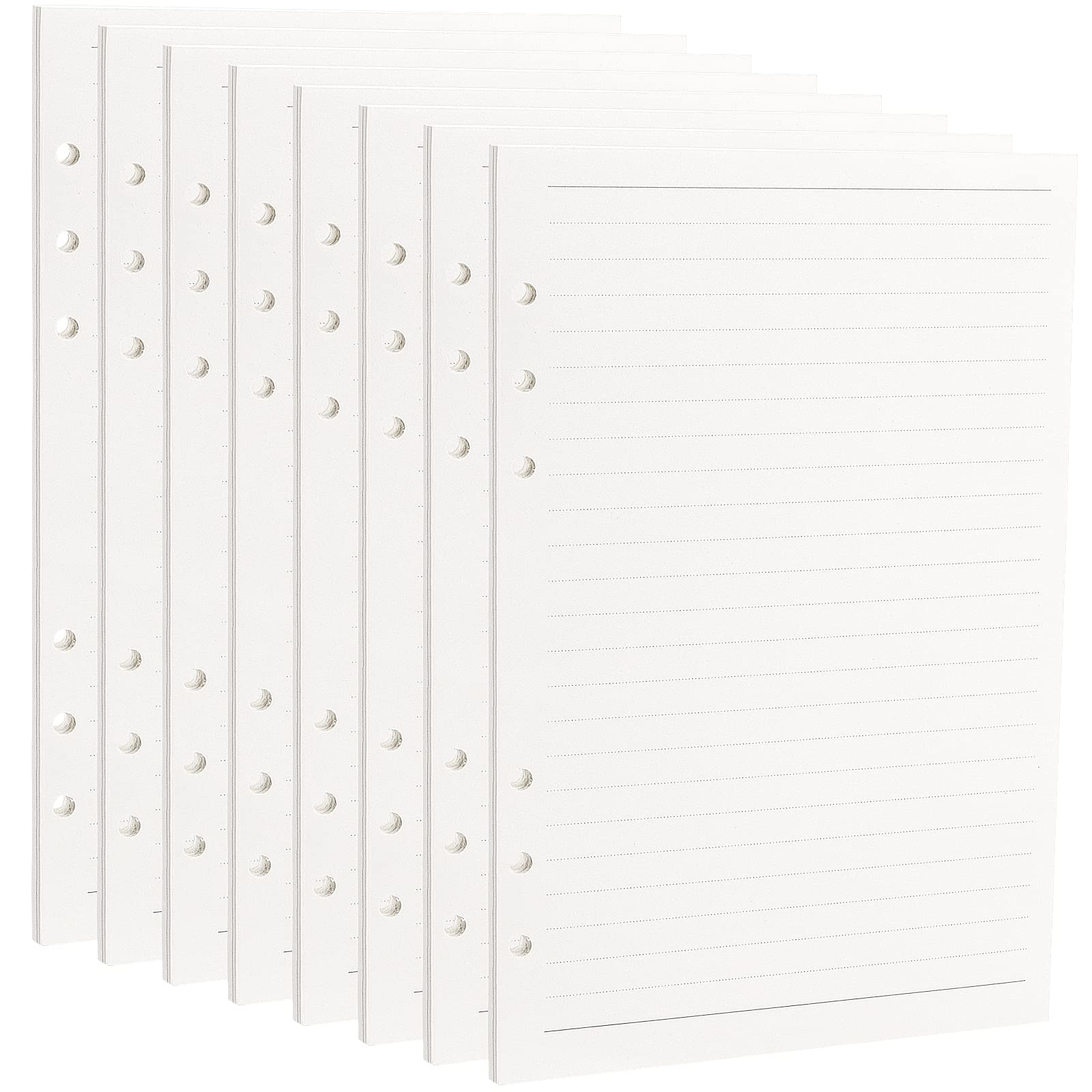 MUKCHAP 10 Pack A5 Refills, 900 Pages/450 Sheets, 100 GSM 6 Hole Punched Paper Refillable Loose Leaf Paper for 6 Ring Binder Journal Notebook