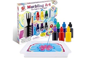TBC The Best Crafts Marbling Art Paint Kit, 6 Bottles Marbling Inks(19ml Each), Art of Painting on Water, Ebru Art