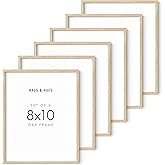 HAUS AND HUES Beige Oak Wood 8x10 Picture Frame - Modern Wood Wall Art Display - Lightweight 8x10 Frame for Art Prints, Photos, Posters - Ready-to-Hang Vertically & Horizontally (Set of 6)