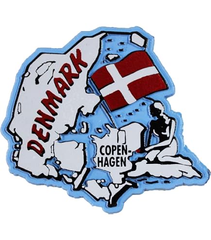 Aimant de réfrigérateur 3D Copenhague Danemark en résine fait à la main pour décoration de maison et de cuisine
