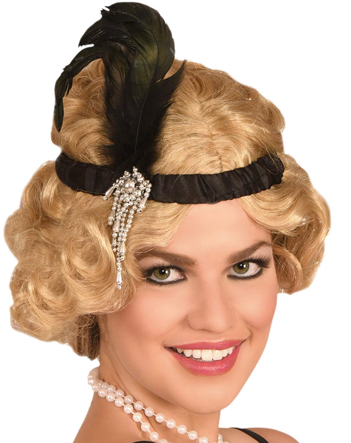 Photo 1 of **PACK OF 2***Super Amazing Deals 1920s Flapper Headpiece - Roaring 20s Feather Headband - Black