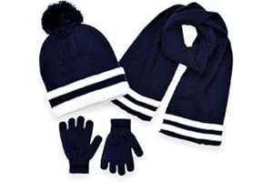 POLAR WEAR Polarwear Boys Hat,scarf & Glove Set-Kids Cold Weather Winter Accessories-Childrens 3 Pc Beanie Set-Big Boys Hat Scarves sets