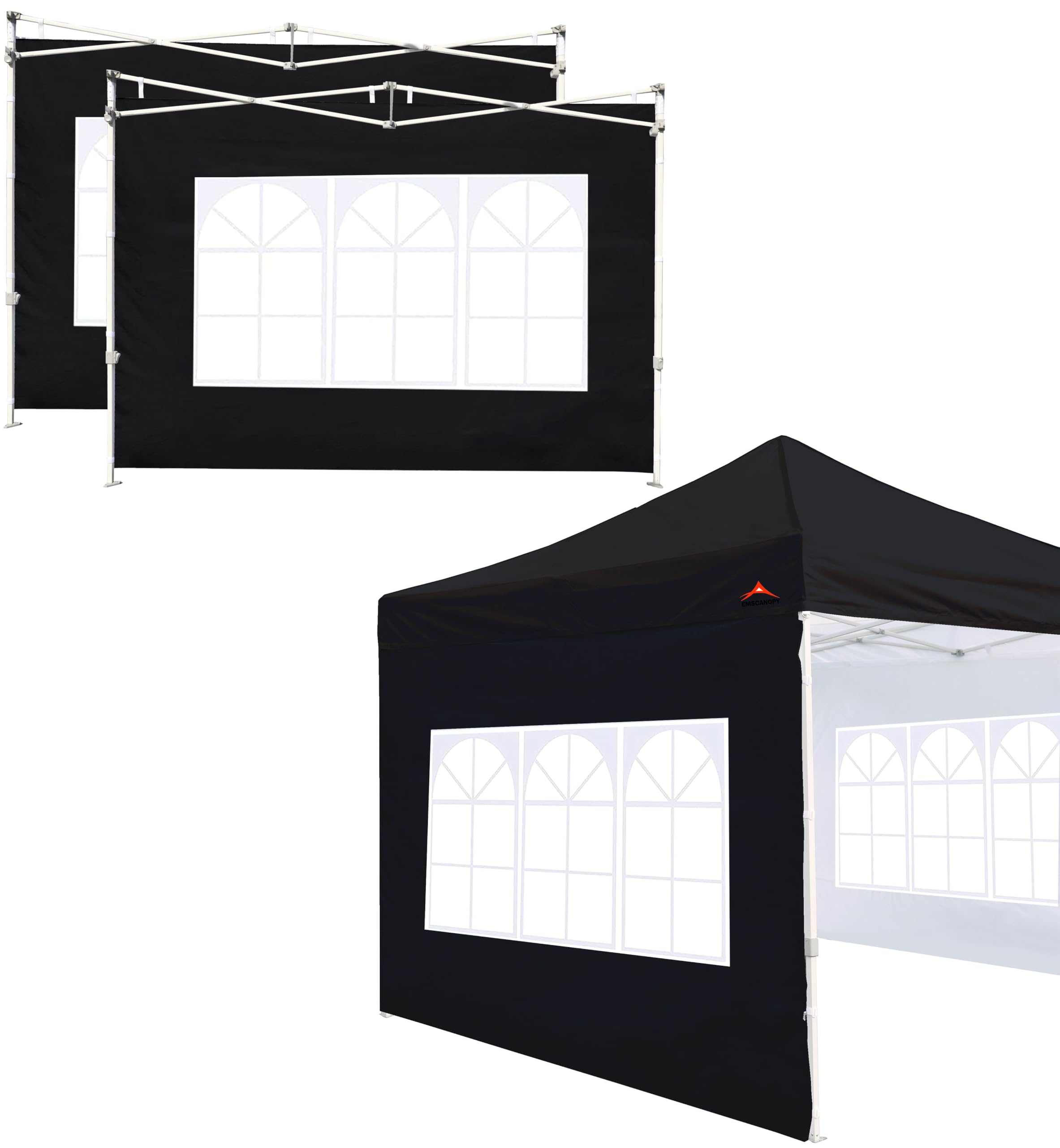 Photo 1 of JANCANOPY Sidewall for 10x10 Straight Legs Canopy,3 Pack Sunwalls Only, (Black)
