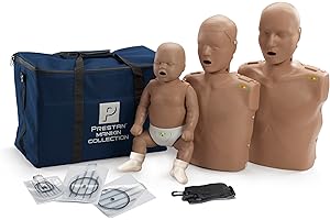 Prestan Collection of CPR Manikins (Adult, Child, & Infant), Dark Skin Tone