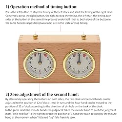 fayle Chess Clock Timer,Board Game Analog Wooden