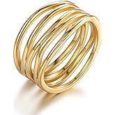 Barzel 18K Gold Plated Statement Ring For Women, Trendy Statement Ring, Sizes 5-10 - Made in Brazil