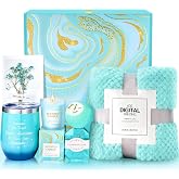 BodyRefresh Birthday Gifts for Women, Christmas Gift Baskets for Her Self Care Package, Birthday Gift Set With Blanket, Get Well Soon Gifts for Adult, Birthday Gift Ideas Spa Set for Her Wife Grandma