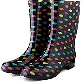 DaeRainy Women's Mid-calf Rain Boots Waterproof Non-slip for Gardens,Fishing,Farm,Outdoor Work Boots
