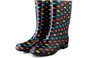 DaeRainy Women's Mid-calf Rain Boots Waterproof Non-slip for Gardens,Fishing,Farm,Outdoor Work Boots