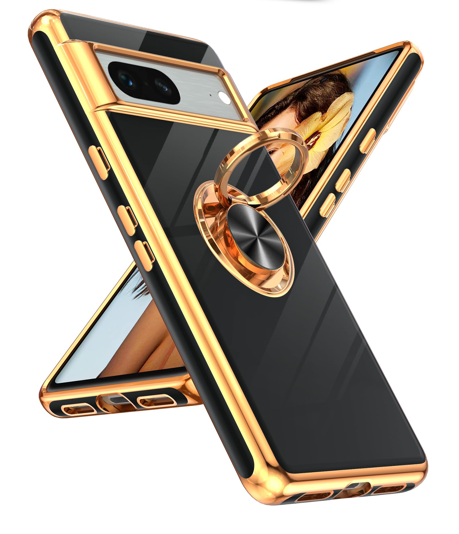 LeYi for Google Pixel 7 Case: 360° Rotatable Ring