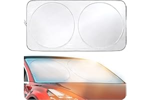 FORTEM Car Sun Shade for Windshield, Reflective Windshield Sunshade, 240T Polyester, Automotive Interior Sun Protection, Ultimate Heat and UV Shield, Foldable, Storage Bag