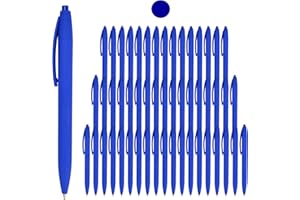 HZDIYAKE 50 Pack Blue Ink Pens - Bulk Pens, 1.0MM Medium Point Ballpoint Pens, Smooth Writing No Bleed Retractable Ball Point