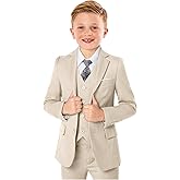 Boys’ Formal Suit 5 Piece Set, Toddler Tuxedos for Wedding, Suits for Teens Boy Dress School Clothes