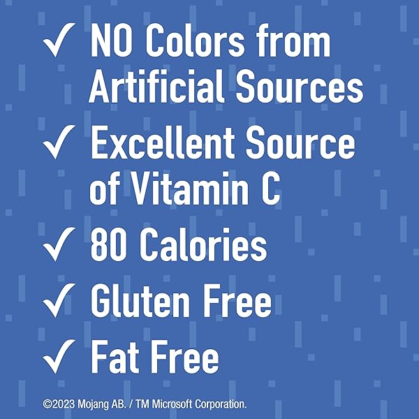 BETTY CROCKER MINECRAFT FRUIT FLAVORED KIDS SNACKS, FAT FREE AND GLUTEN FREE SNACK, 8 OZ (10 POUCHES)