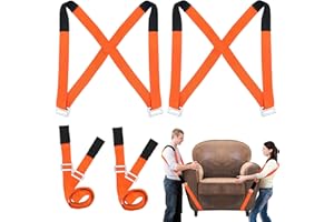 IFOCUTY Moving Straps,2-Person Lifting and Moving System Adjustable Shoulder Lifting for Move,Lift,Carry,Secure Furniture,Appliances,Mattresses,Heavy Objects up to 800lbs,Safely and Easily Like a Pro,Orange