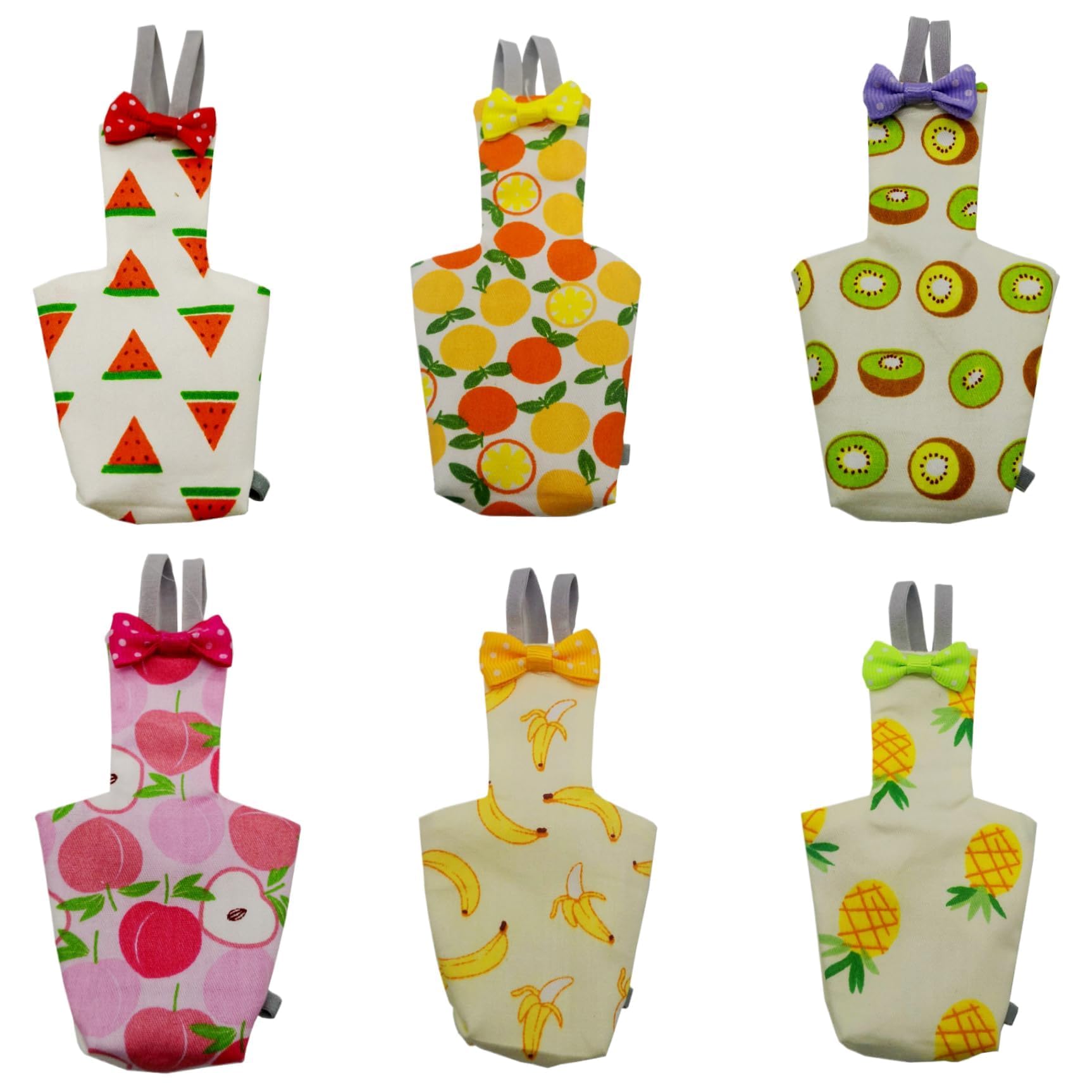 Photo 1 of 6PCS Washable Reusable Bird Diapers with Waterproof Lining & Adjustable Straps – Soft Parrot Diaper Clothes Costume Set for for Parakeets, for Budgies, for Mini Macaws (M)