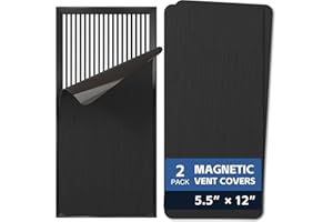 KLOLKUTTA 2 Pack Strong Magnetic Vent Covers 5.5”x12” Metallic Black Air Vent Magnet Cover for Floor Wall Ceiling Steel Registers Home RV, HVAC and AC Vents