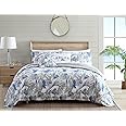 Tommy Bahama - King Comforter Set, Reversible Cotton Bedding with Matching Shams & Bonus Throw Pillows, All Season Home Decor (Raw Coast Blue, King), Off White/Blue/Grey
