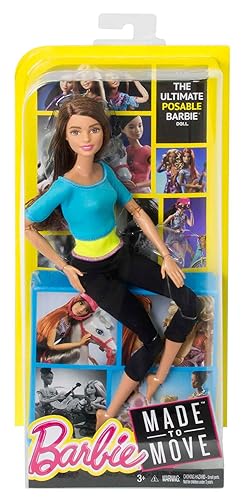 Barbie Made to Move Fashion Doll with Brown Hair Wearing Blue