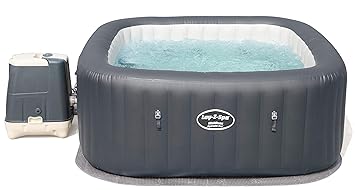 Bestway Lay-Z-Spa Hawaii HydroJet Pro, selbstaufblasender Whirlpool grau, eckig, 180x180x71 cm