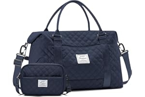 SYCNB Travel Duffel Bag for Women,Overnight Weekender Bag with Trolley Sleeve,Carry On Tote Bag Sports Gym Bag