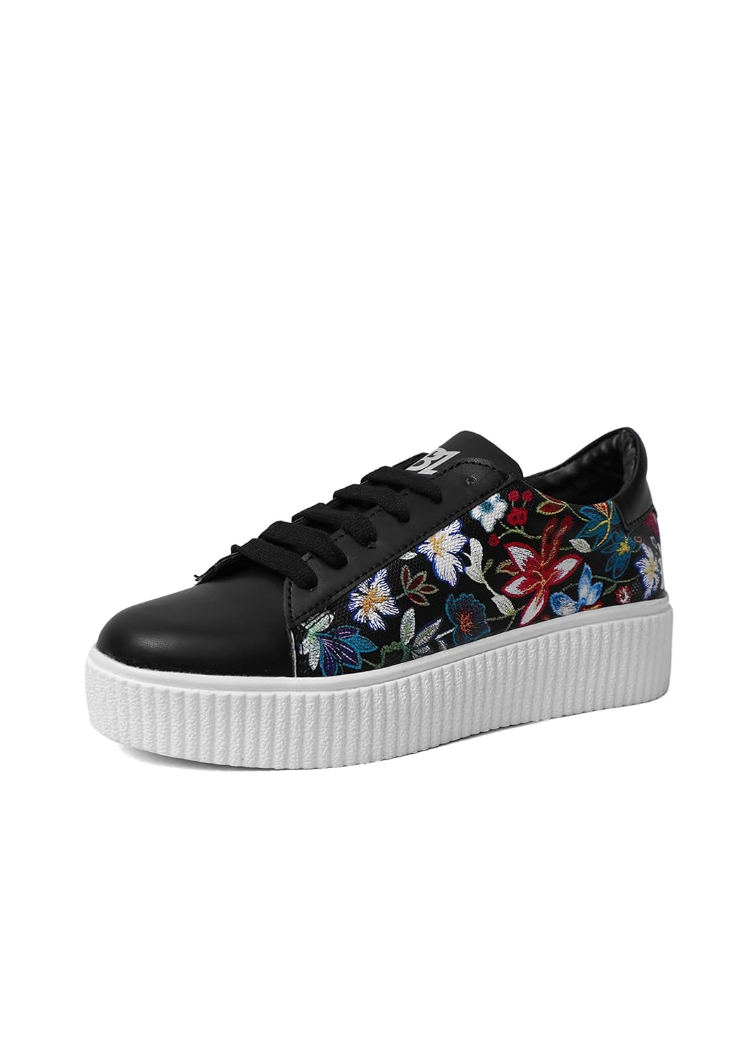 beonza women printed black sneakers casual shoes