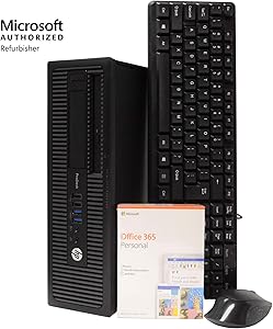 HP ProDesk 600 G1 SFF Small Form Desktop Computer PC, Intel Quad Core i5 3.2GHz, 8GB RAM, 500GB HDD, Microsoft Windows 10 Pro, Microsoft Office 365 Personal, DVD, Keyboard, Mouse, Wi-Fi (Renewed)