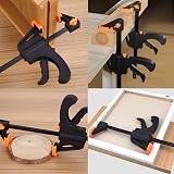 WAIZHIUA 6Pcs Quick Grip Clamps 4 Inch F Wood Clamps Ratchet Bar One Hand view 7