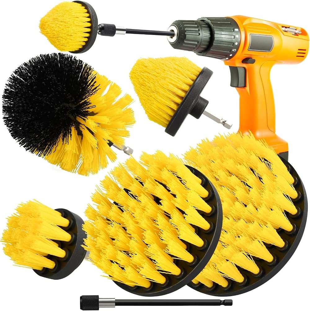 LFSEMINI 5pcs 1/4in Power Scrubber Drill Brush Set with Extender